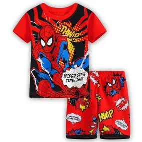 1-6 Years Spiderman Boys Outfits T-shirt + Shorts Sets