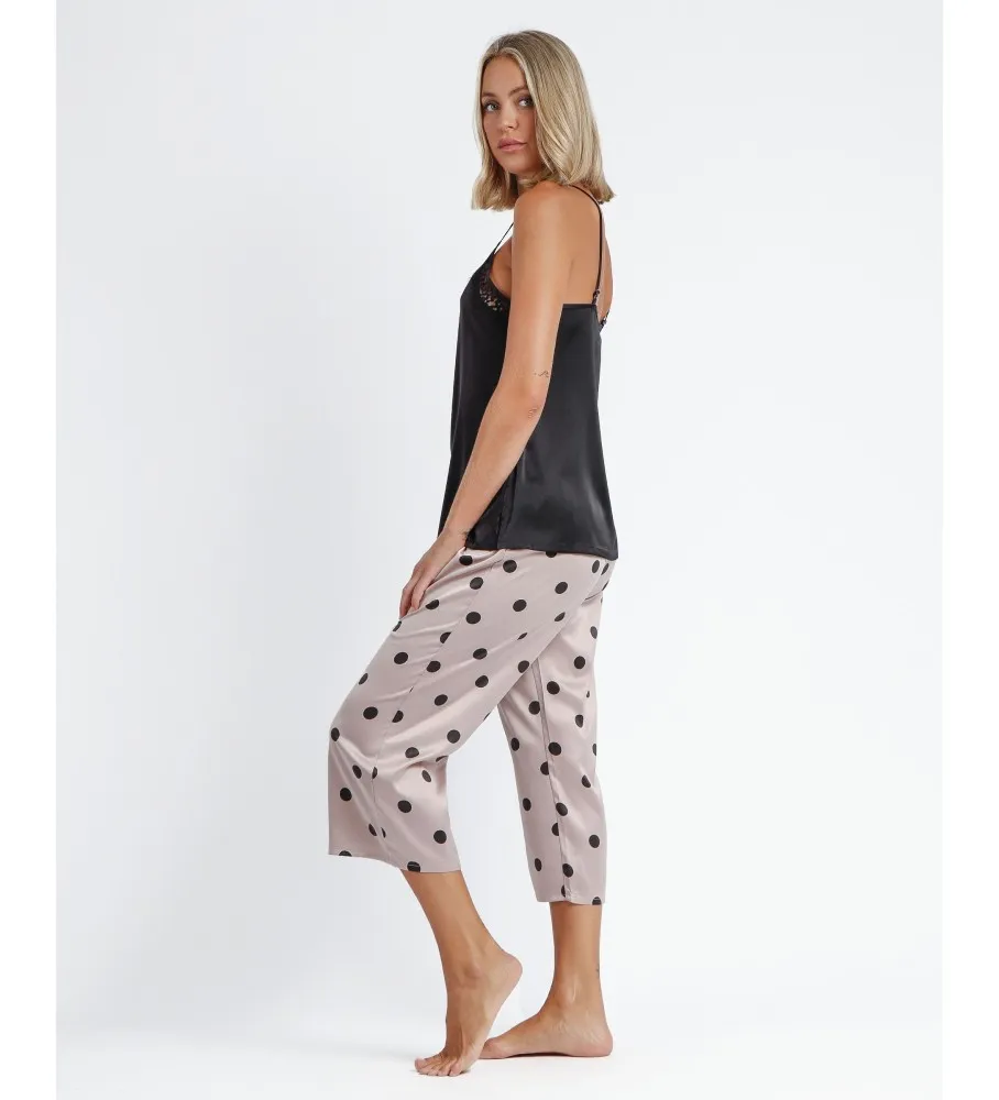 ADMAS PIJAMA PALAZZO DE TIRANTES ELEGANT DOTS NEGRO