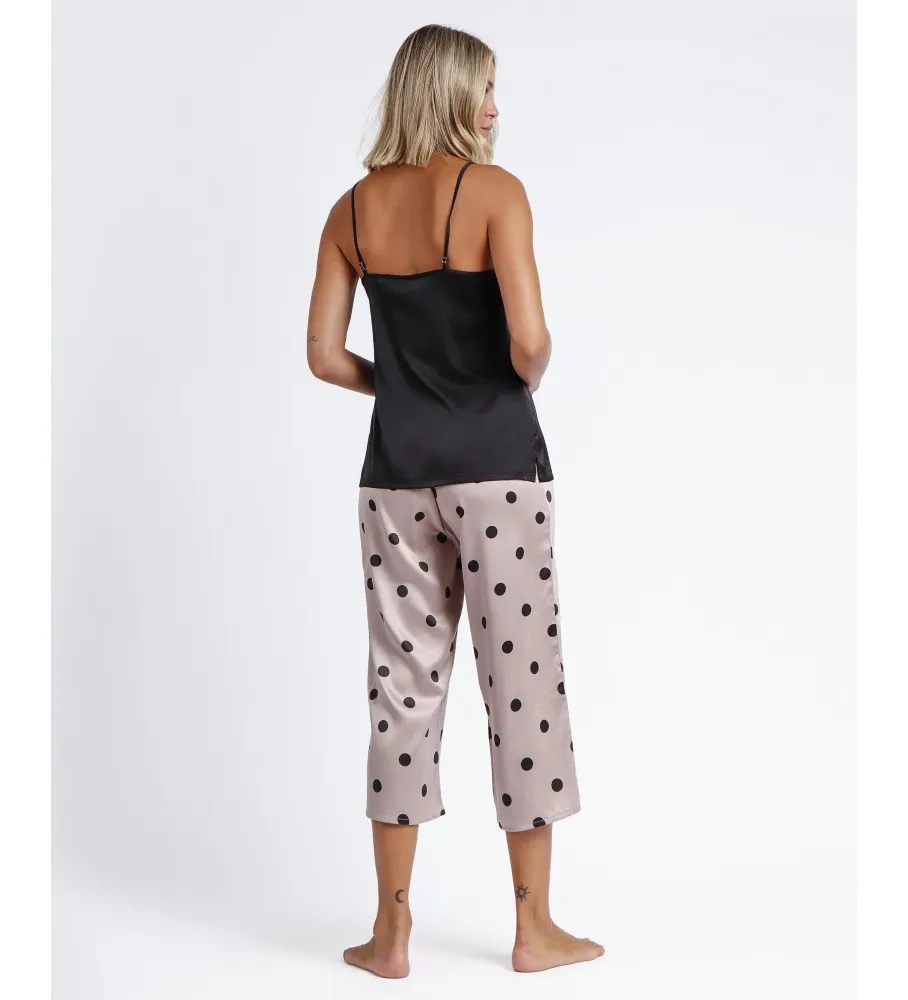 ADMAS PIJAMA PALAZZO DE TIRANTES ELEGANT DOTS NEGRO