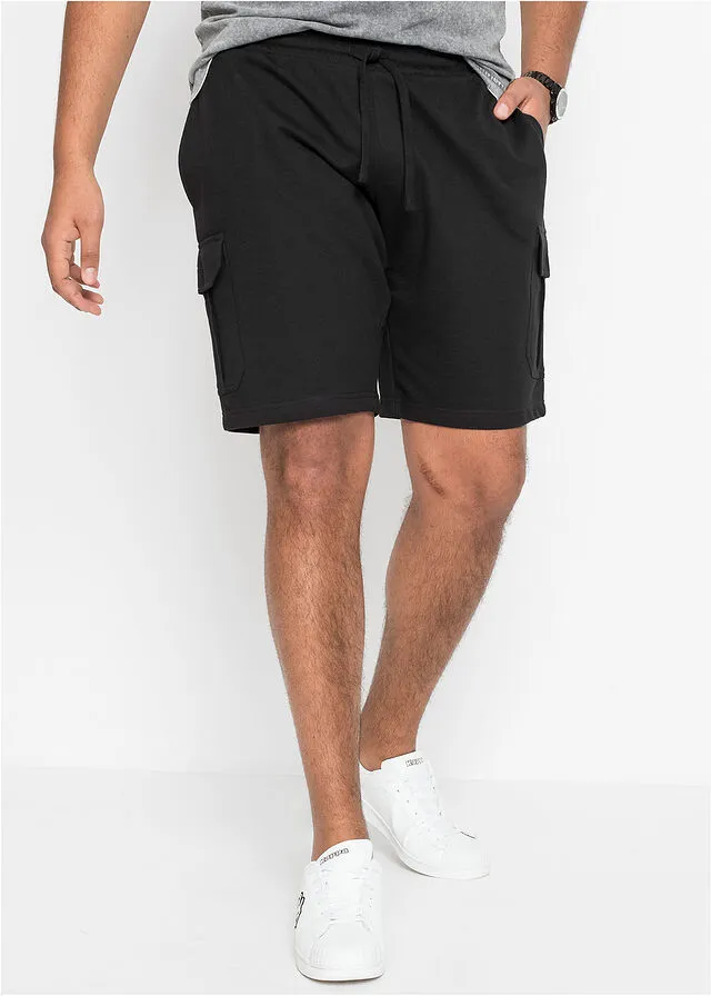 Bermudas cargo de chándal Negro