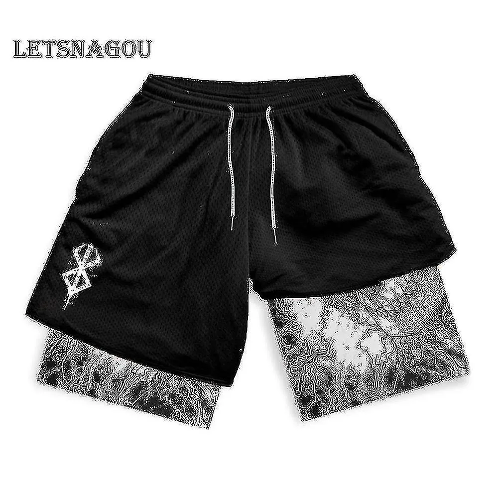 Berserk Manga 3D Print Gym Shorts - Men's and Women's Workout Performance Shorts for Summer, Quick Dry Compression Pants