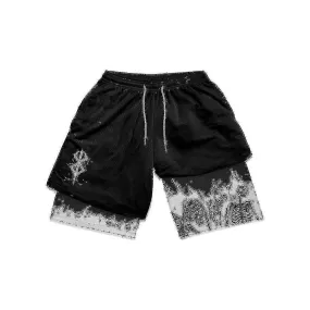 Berserk Manga 3D Print Gym Shorts - Men's and Women's Workout Performance Shorts for Summer, Quick Dry Compression Pants