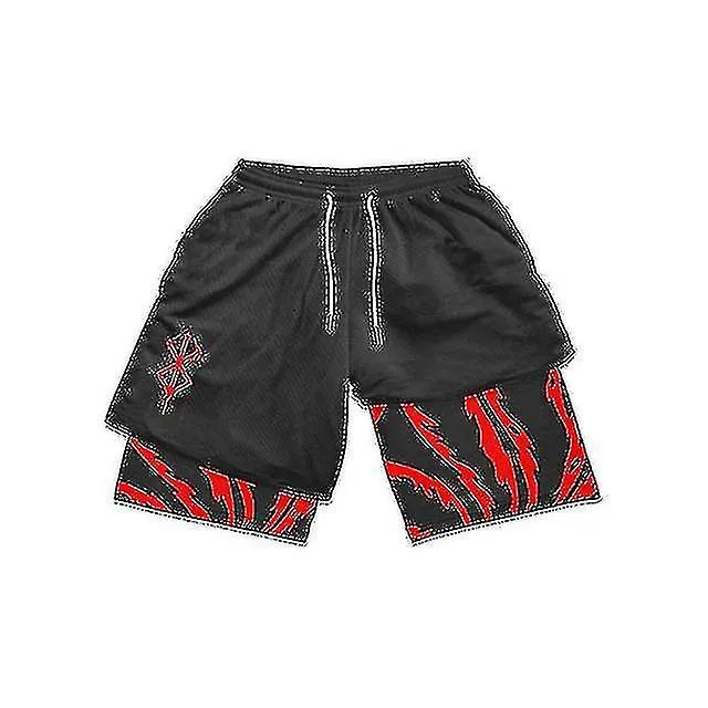 Berserk Manga 3D Print Gym Shorts - Men's and Women's Workout Performance Shorts for Summer, Quick Dry Compression Pants