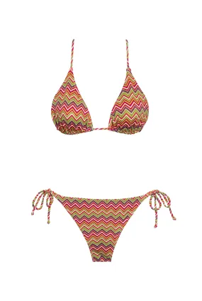 Bikini triángulo espiga multicolor