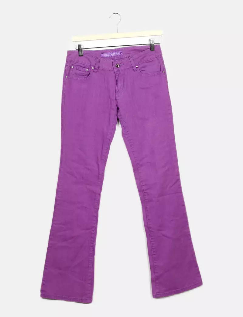 Black Bat Pantalón denim morado