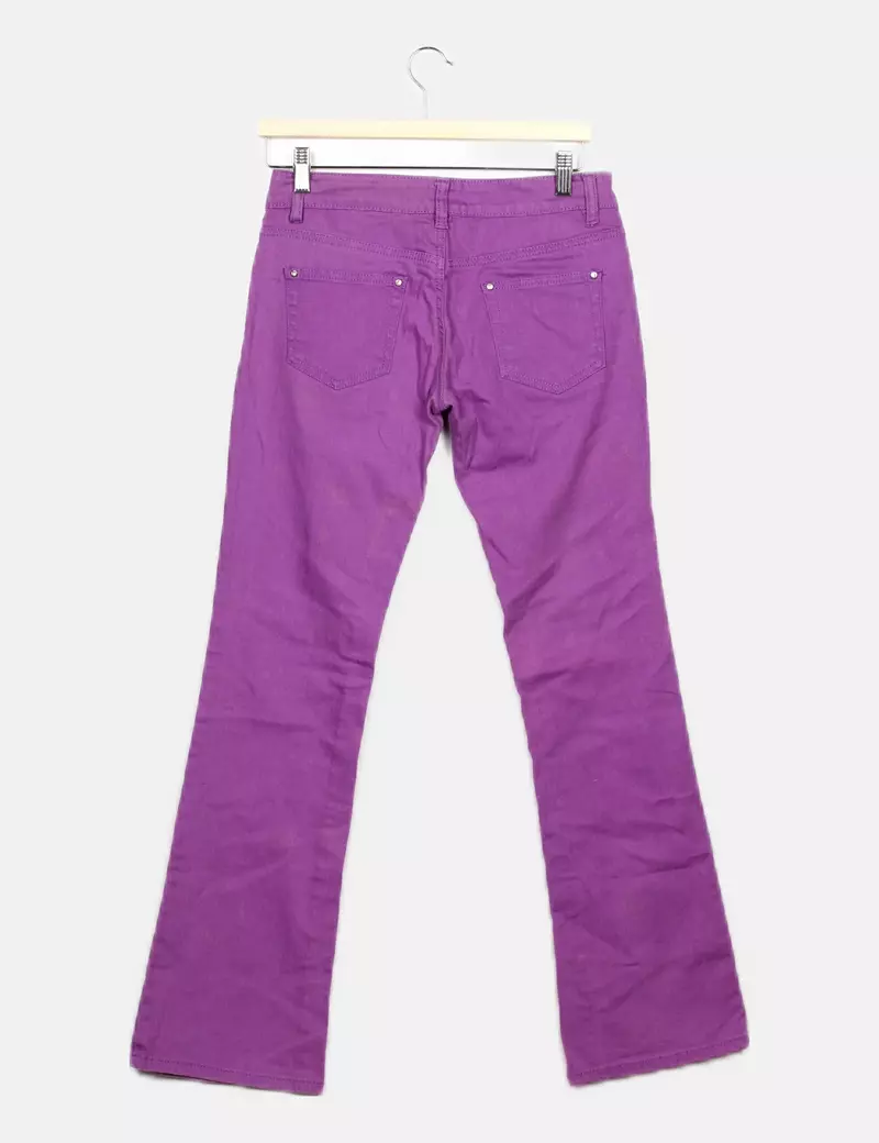 Black Bat Pantalón denim morado