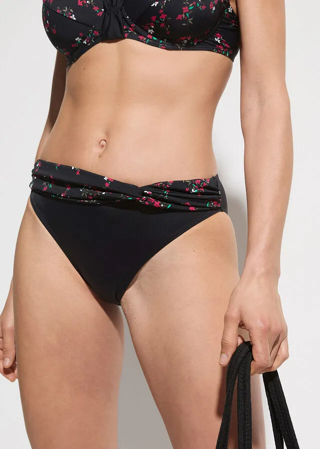 Braga de bikini negro-frambuesa