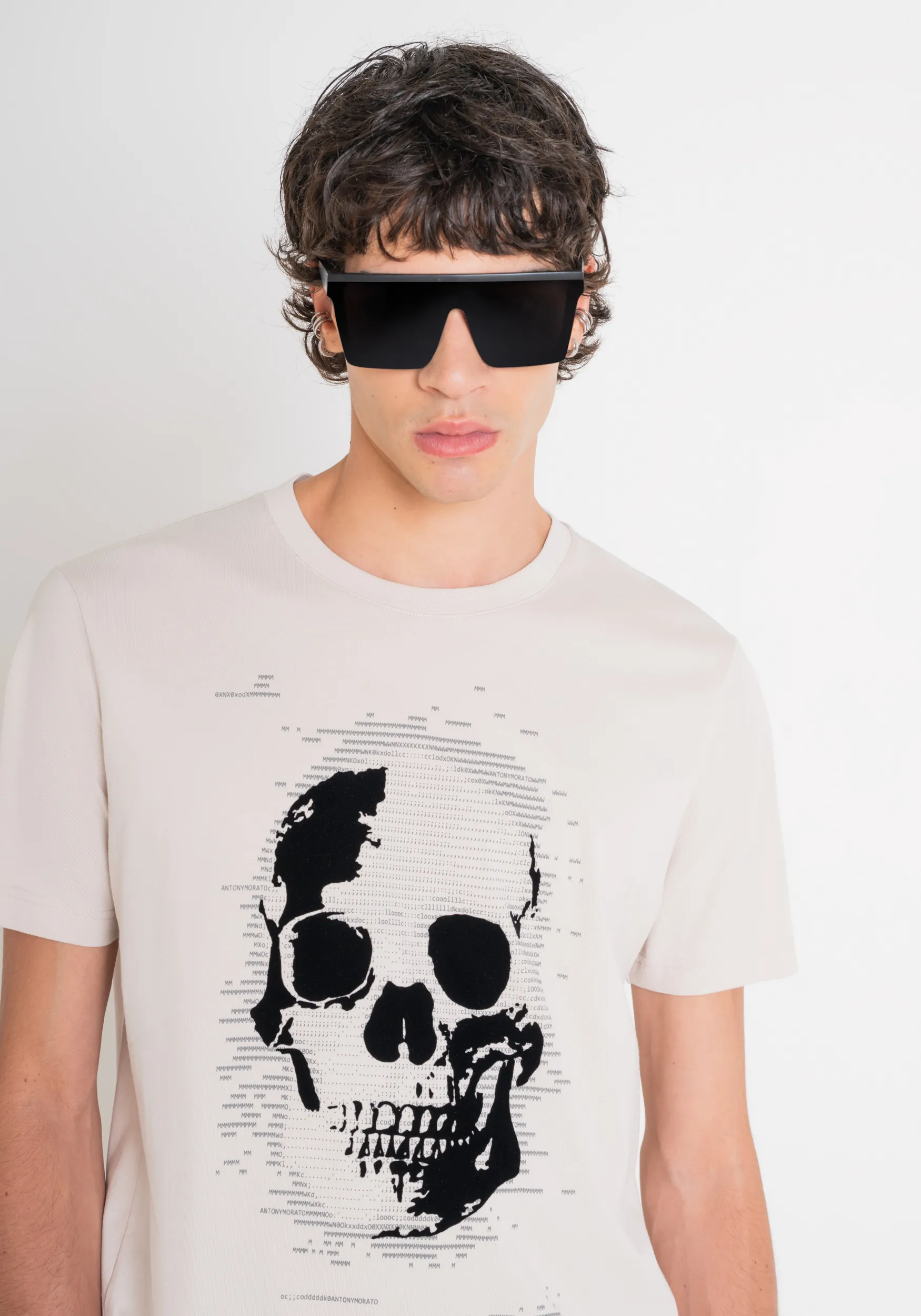 CAMISETA REGULAR FIT DE TEJIDO DE JERSEY DE ALGODÓN CON ESTAMPADO DE CALAVERA