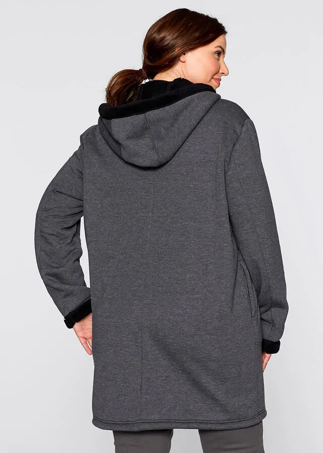 Chaqueta de chándal con pelo Antracita jaspeado