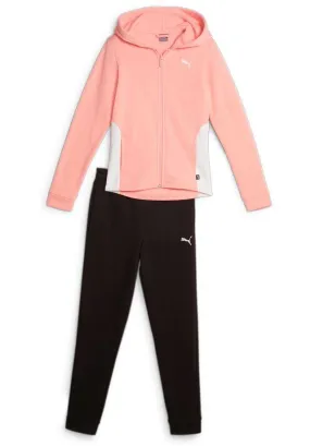 Chándal Puma Hooded Sweat Suit Niñas Rosa/Negro