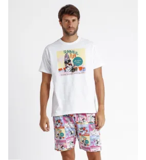 DISNEY PIJAMA MANGA CORTA ALOHA FRIENDS  BLANCO