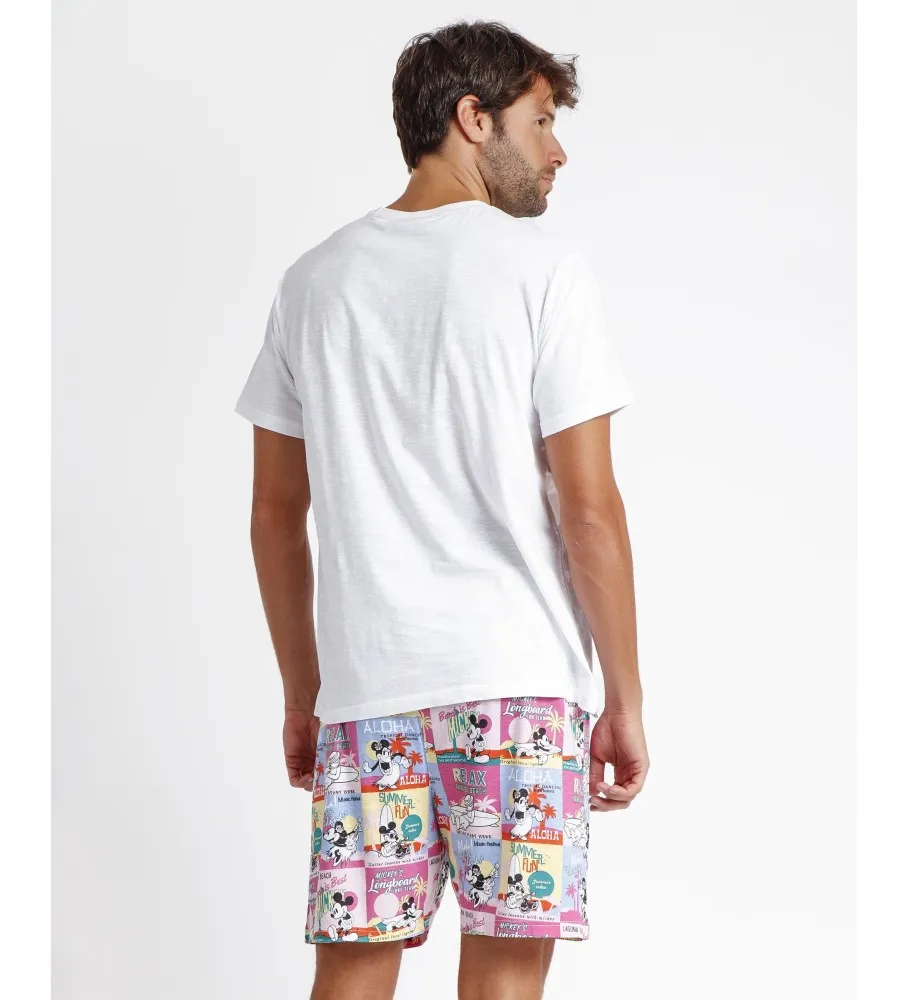 DISNEY PIJAMA MANGA CORTA ALOHA FRIENDS  BLANCO