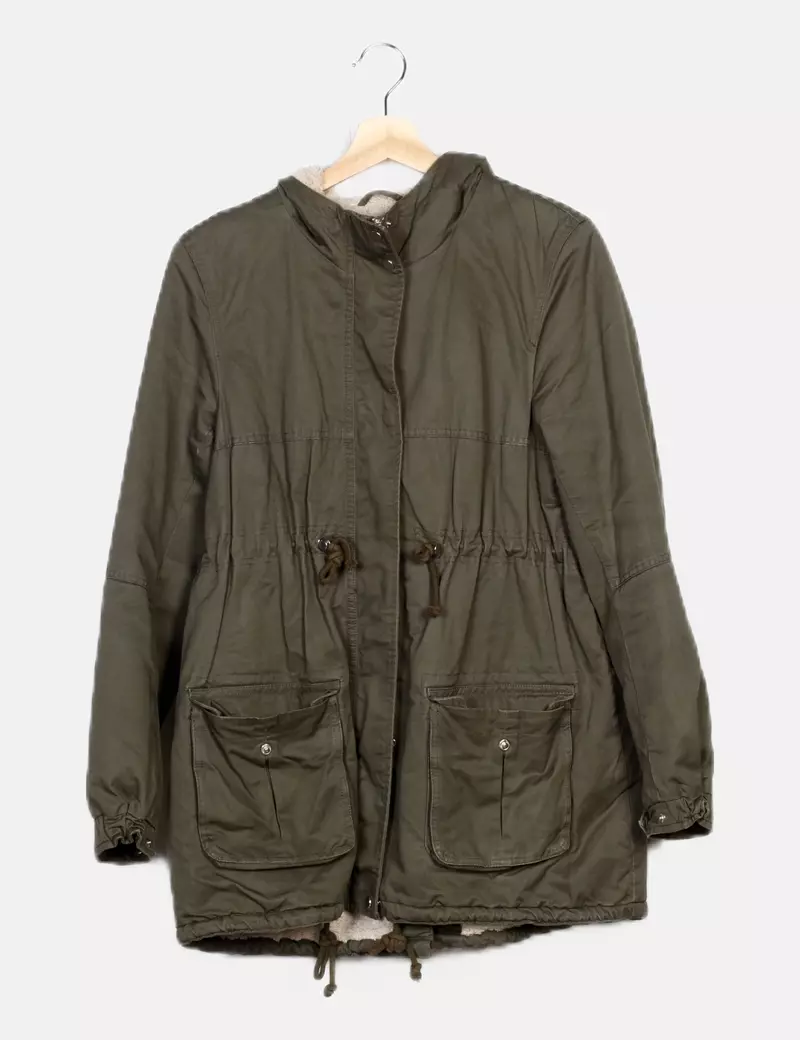 H&M Parka verde combinada