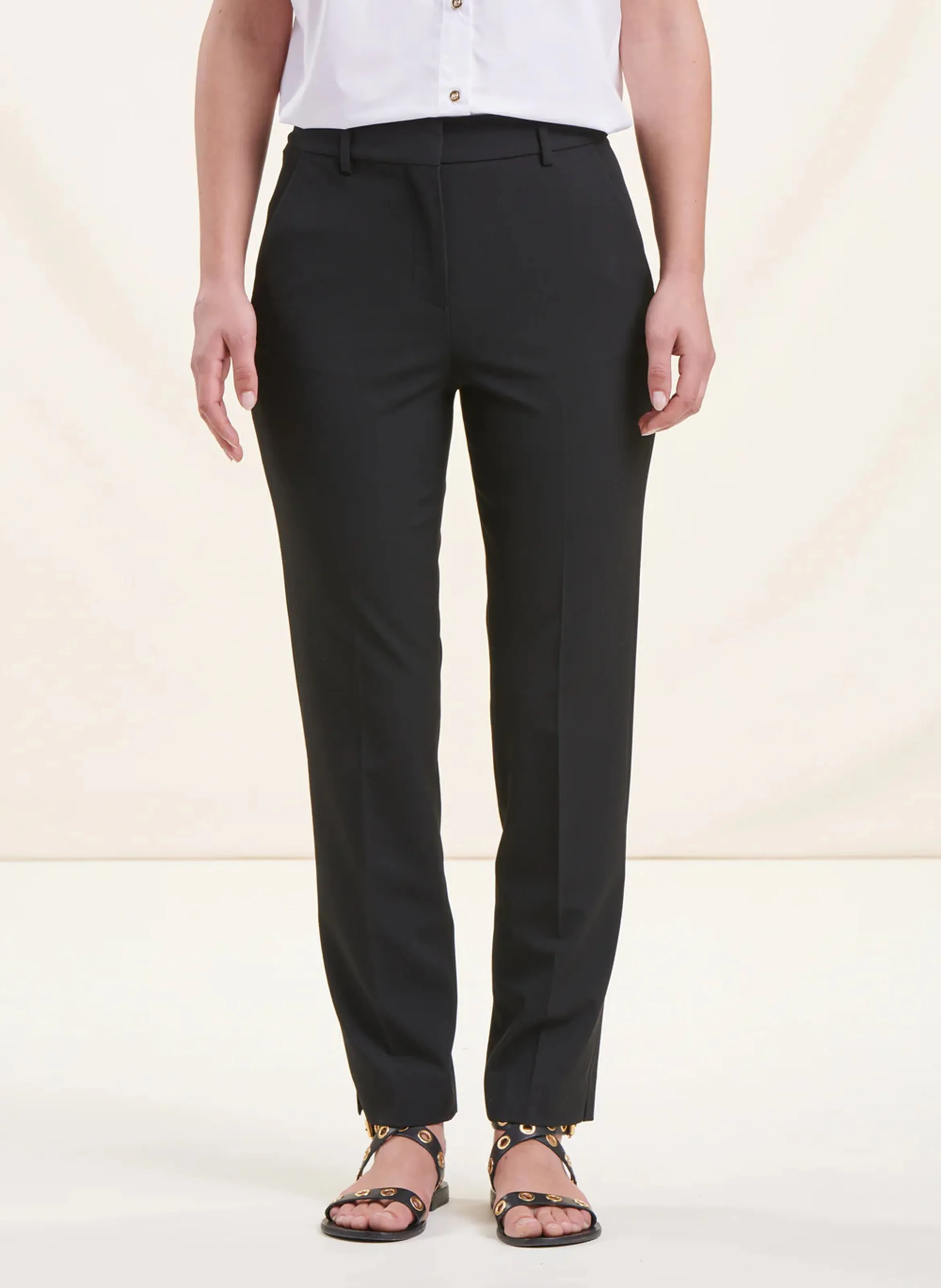 LA FEE MARABOUTEE Pantalón pitillo corte recto en negro