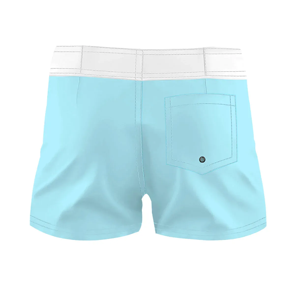 Light Blue Simple Design - Women Board Shorts