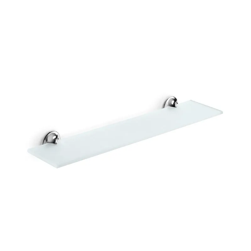 LINEABETA VENESSIA SOPORTES DE LATÓN CROMADO Y ESTANTE DE CRISTAL TEMPLADO 492MM