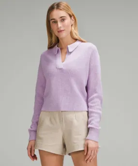 Lululemon Jersey de mezcla de lana merina con cuello - Heathered Lilac Ether | DY50-N5ID