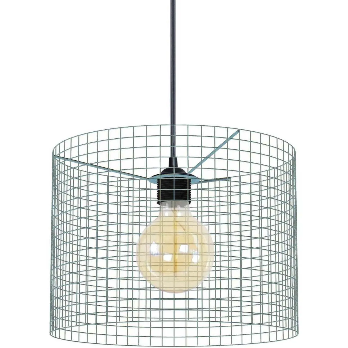 Lámpara colgante redondo metal azul pastel
