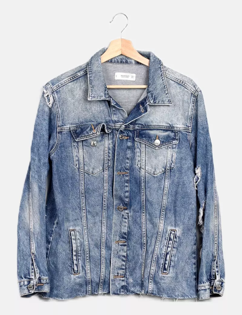 Mango Chaqueta denim azul marino