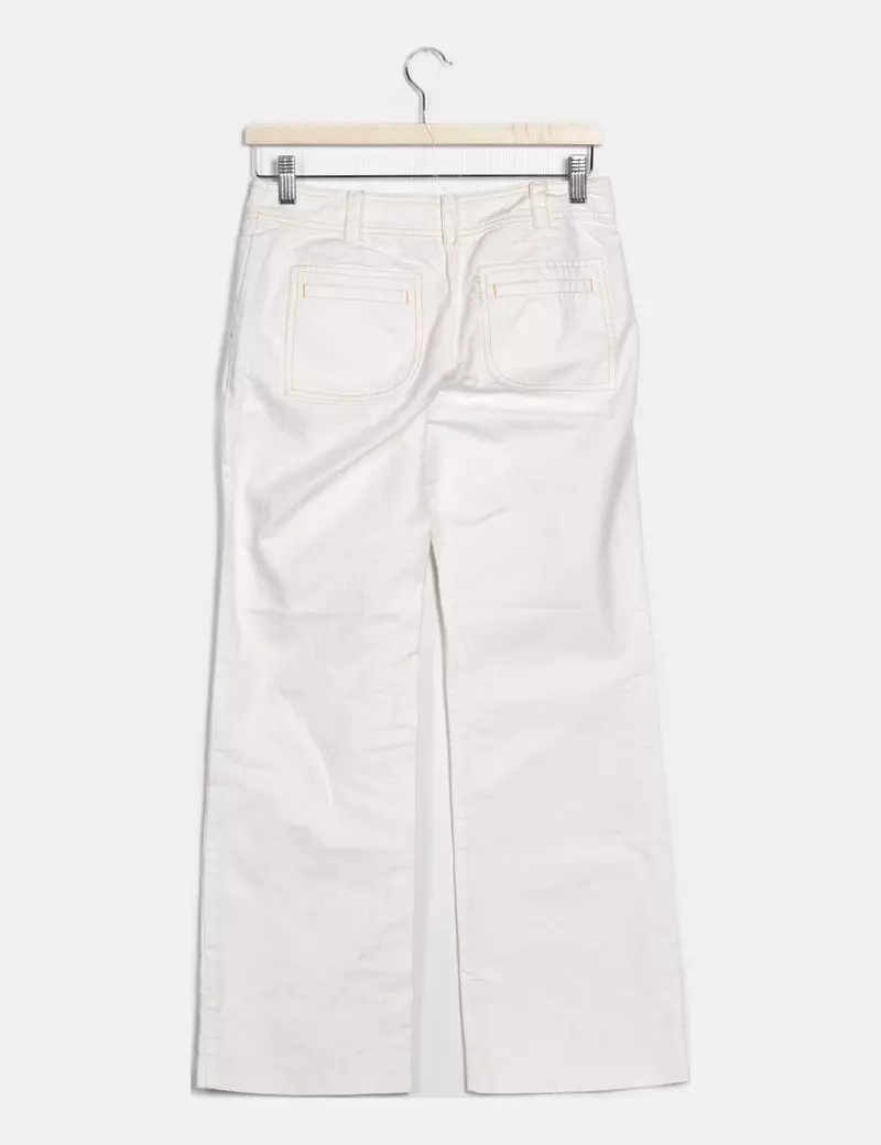 Mango Pantalón blanco rayas