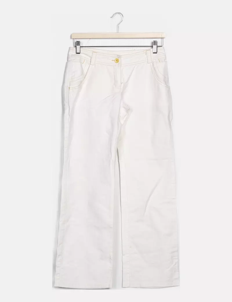 Mango Pantalón blanco rayas