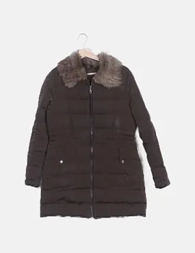 Massimo Dutti Parka acolchada marrón