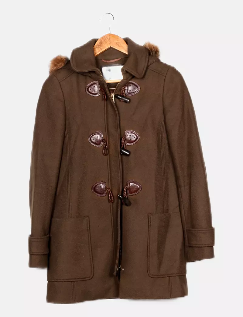 Massimo Dutti Parka marrón piqué