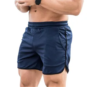 Men's Sports Shorts Quick Dry Mesh Fabric Men Athletic Shorts Drawstring Closure Workout Running Short for Men Navy Blue