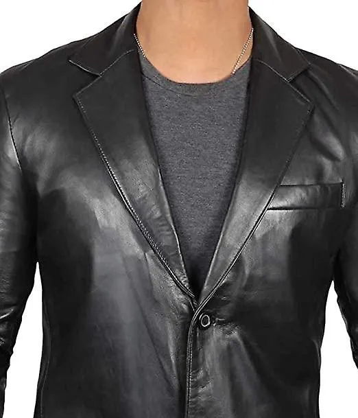 Mens Leather Blazer Leather Casual Blazer Jacket For Men