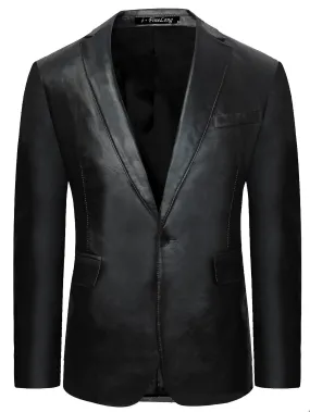 Mens Leather Blazer Leather Casual Blazer Jacket For Men