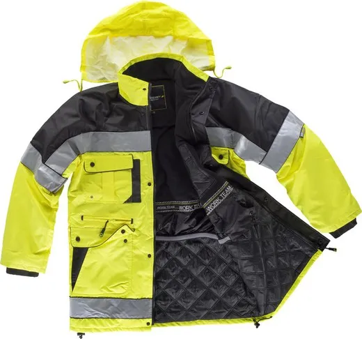 Parka bicolor Negro / Amarillo