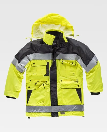 Parka bicolor Negro / Amarillo