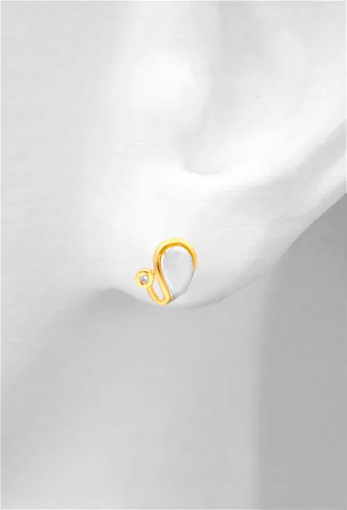 Pendientes oro con diamante tipo aretes 100_2594