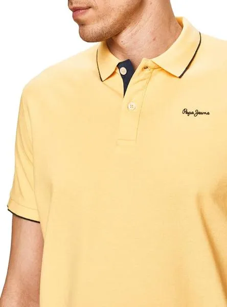 polo pepe jeans lucas amarillo para hombre