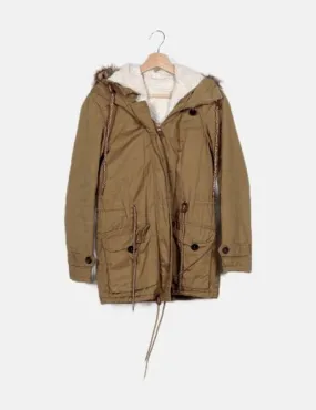 Pull&Bear Parka verde khaki