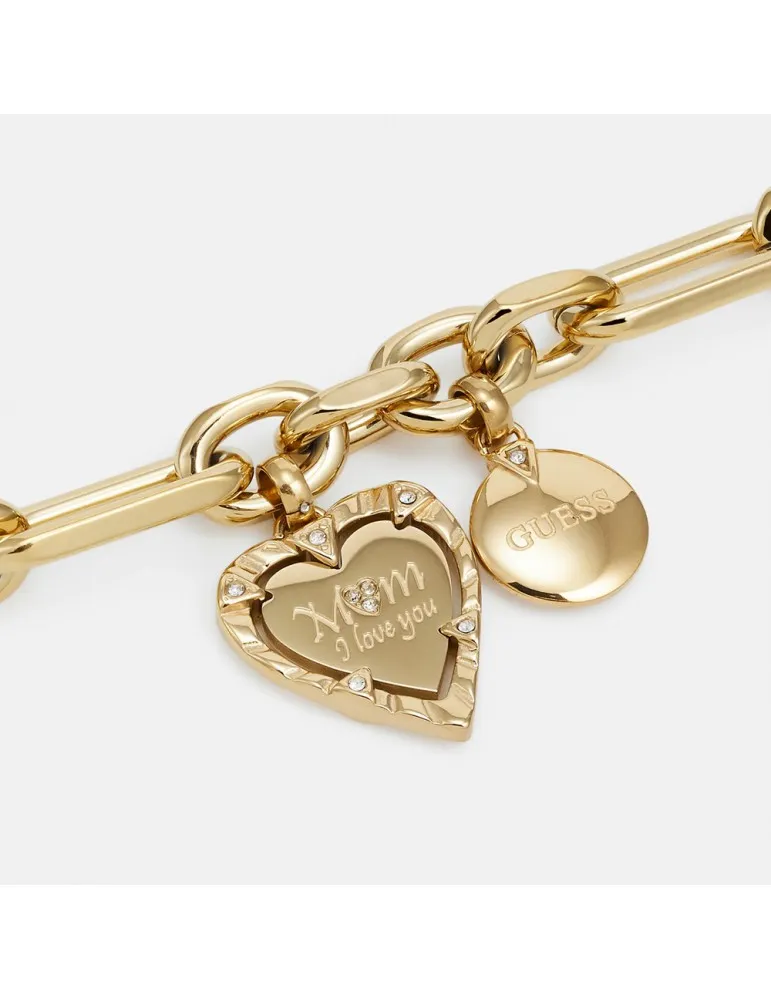 Pulsera Guess Mujer Te quiero Mamá Acero Dorado