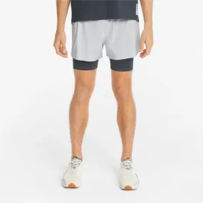 Puma Hombre Shorts Run First Mile 5 2-in-1 Shorts Gris 