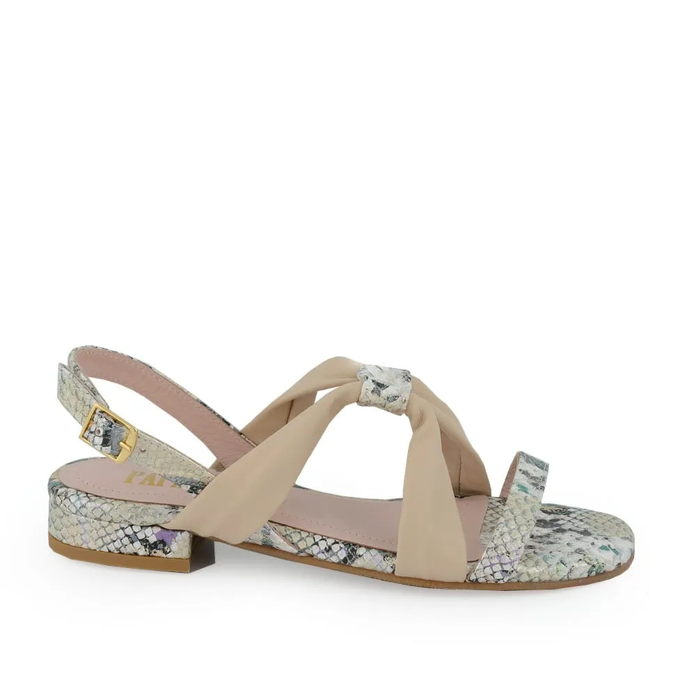 Sandalia Piel Serpiente Kalgoorlie Beige