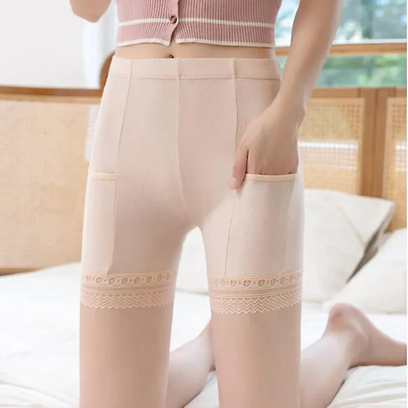 Seamless Underwear With Pocket Shorts Women's Safety Pants Ladies Shorts With Lace Plus Big Size Safety Pants For Women