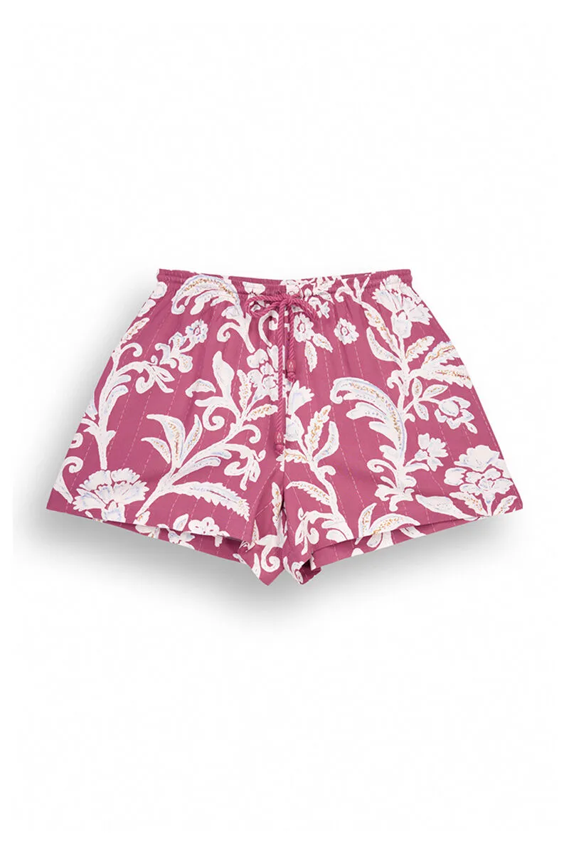 Shorts viscosa paisley granate