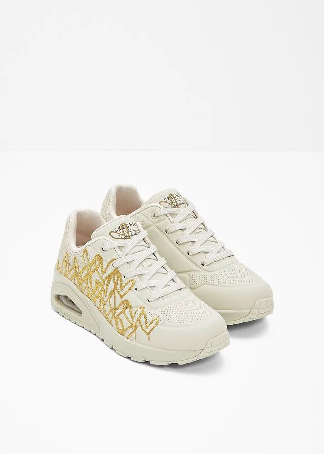 Sneakers bajos beige-oro