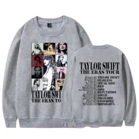 Taylor Swift The Eras Tour Sudadera Manga Larga Cuello Redondo Jersey Casual Jersey Tops Fans Regalos Para Hombres Mujeres Amigo