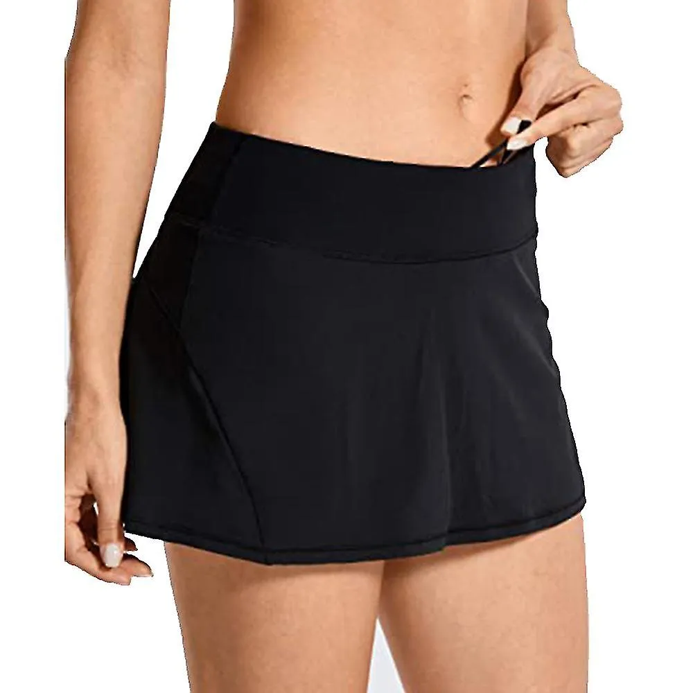 Women's Athletic Running Shorts Quick Dry Workout Sweat Gym Shorts With Zipper Pockets