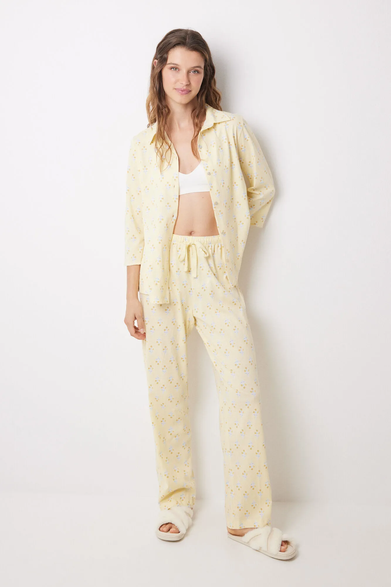 Women'secret Pijama camisero algodón allover flores