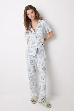 Women'secret Pijama camisero algodón allover paisaje