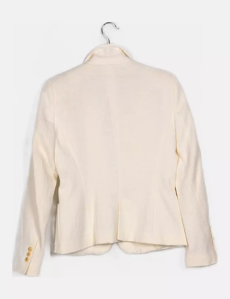 Zara Blazer blanca texturizada