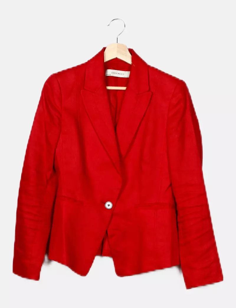 Zara Blazer cruzada roja