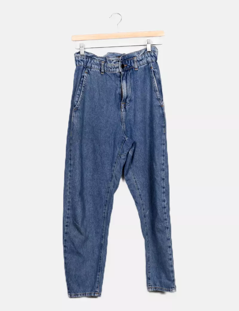 Zara Pantalón azul slouchy