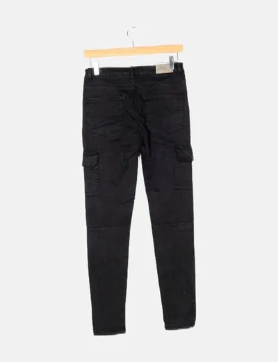 Zara Pantalón cargo negro