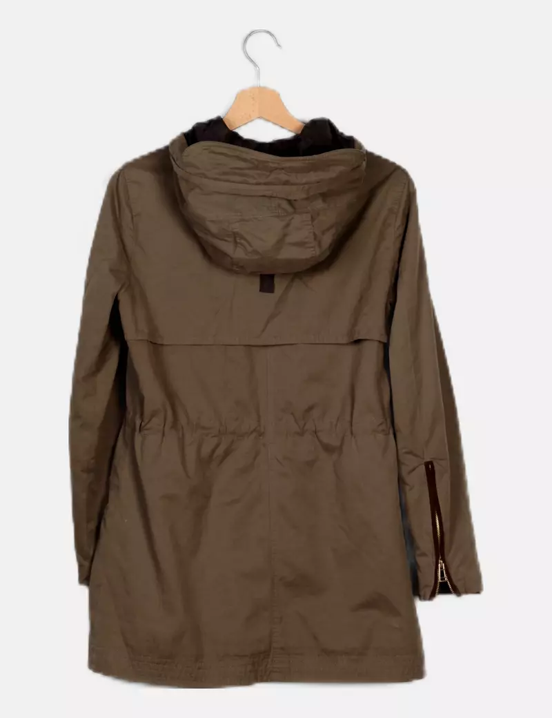 Zara Parka verde fluida